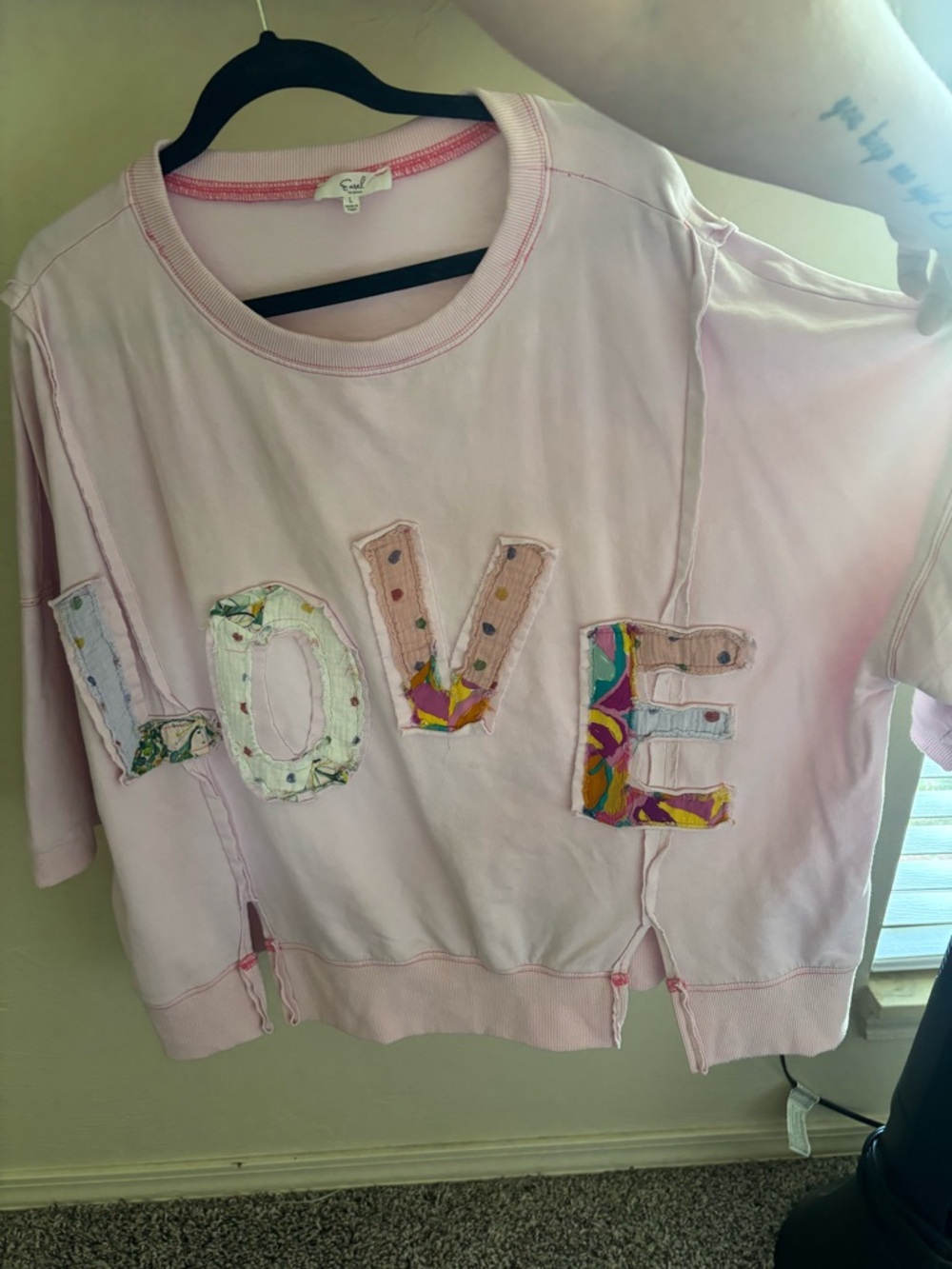 Easel Pink 'LOVE' Appliqué Sweatshirt - Picture 3 of 3
